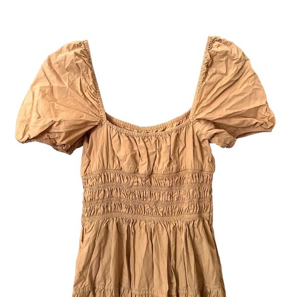 ARITZIA Wilfred Allegoria Poplin Midi Dress Tan Small - Picture 3 of 6